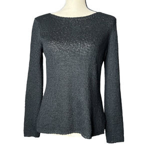 Talbots Women's Boatneck Sweater Size Small in Black Made in Italy